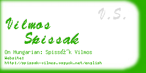 vilmos spissak business card